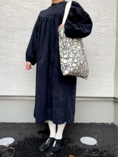 エヘカソポ　コーディロイギャザーワンピース　タグ付き