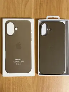 iPhone17 レザーケース　トープ（新品•純正互換品）magsafe対応