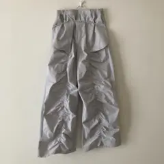 JEANASIS シャーリングボリュームワイドパンツ　グレー