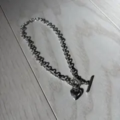 シルバー チェーンネックレス ハートチャーム