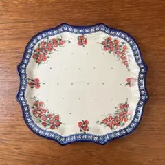 新品未使用 KERSEN ポーリッシュポタリー　ポーランド製 花柄陶器プレート