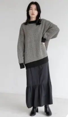 まーちゃん様専用　LOWRYSFARM ニットティアードキャミ2Pワンピース