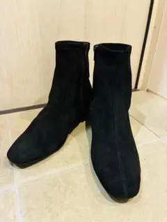 GLOBAL WORK ブラックスエードショートブーツ　Lサイズ