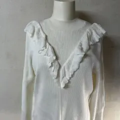 GU フリル付きVネック長袖ニットXXL 新品未使用