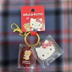 ハローキティ キーホルダー クリア 赤