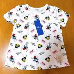 新品タグ付き ディズニー ミニーマウス 総柄 半袖Tシャツ ホワイト 100cmのサムネイル