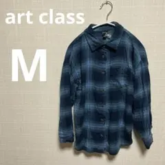【art class】チェックシャツ M 青緑 ネルシャツ風ユニセックス