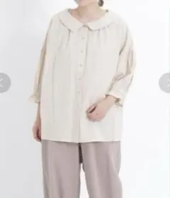 Samansa Mos2 ギャザー 羽織り 8分袖 ブラウス イエロー