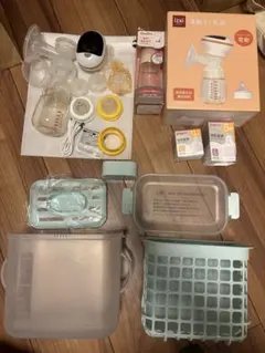 IZKI 電動母乳搾乳器 レンジ消毒　哺乳瓶　乳首　その他おまけ付き