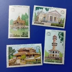 8500 外国切手 タイ 1985年 バーンパイン宮殿 切手展 4V