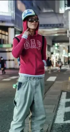 archive OLD GAP zip hoodie ピンク ジップパーカー M