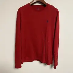 POLO RALPH LAUREN 赤 長袖カットソー（刺繍ロゴ） L