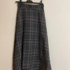 グレー系チェック フレアスカート