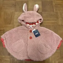 新品未使用 BREEZE ベビーポンチョ ピンク 70-80