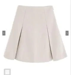 インパン裏地付ボックスプリーツフレアミニスカート mei41 アイボリー GRL
