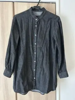ブラックデニム風シャツ 長袖