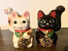 希少　骨董品　招き猫2体 Yahoo!オークション -「招き猫 骨董」の落札相場・落札価格