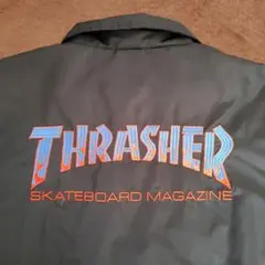 THRASHER ナイロン　コーチジャケット ブラック