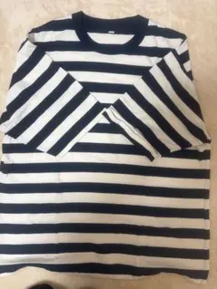 UNIQLO ボーダー クルーネックTシャツ ネイビー L