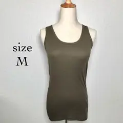 ✨美品✨UNIQLO ユニクロ　リブタンクトップ【Ｍ】カーキ系