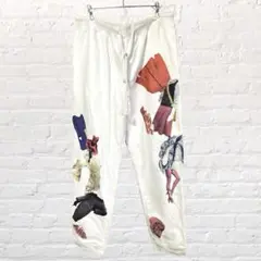 11810 PUGMENT パグメントスウェットパンツ 総柄 白綿100%日本製