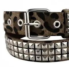 ヒョウ柄ベルト 男女共用 グランジ パンク ストリート ヒップホップ y2k