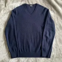 ユニクロ　カシミヤ　Vネック　セーター　メンズ
