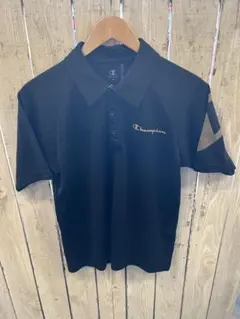 □champion 半袖ポロシャツ　黒×金　スポーツ用