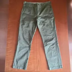 FOB FACTORY ナローUSトラウザー F0514　オリーブ Lサイズ