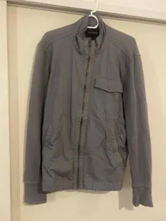 グレー ジッパー開閉 スタンドカラー アウター