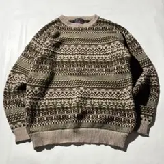 90s Wool nordic pattern knit sweater y2k