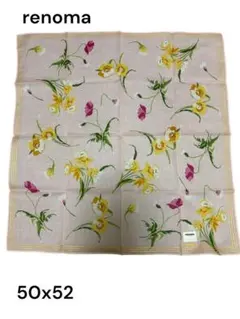 renoma レノマ 花柄 ハンカチ ピンク 50x52