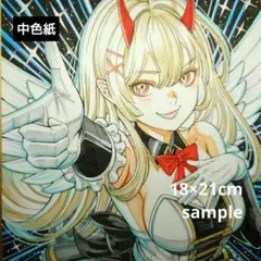 【手描きイラスト 173】オリジナル原画 中サイズ色紙「アイドル悪魔ちゃん」