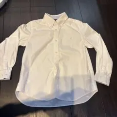 COMME CA ISM ホワイト ボタンダウンシャツ 120A