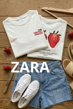 ZARA ザラ キッズ ジュニア 半袖 Tシャツ イチゴ ストロベリー 白164のサムネイル