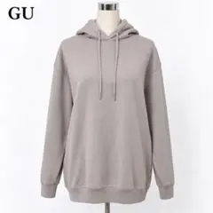 GU ジーユー パーカー グレージュ S スウェット オーバーサイズ 裏毛