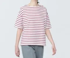 無印良品 ボーダーボートネック半袖Ｔシャツのサムネイル