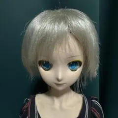 9インチウィッグ　銀髪　ウルフヘアー