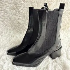 新品タグ付き 未使用品 ZARA ミドルブーツ サイドゴアブーツ　ブラック