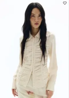 H&M ギャザーシャツ