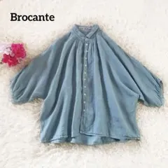 ブロカント リネンキャンバス グランシャツ ゆったり ドルマンスリーブ 日本製
