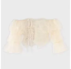 エムミーエメ M me eme Tulle knit ensemble tops - メルカリ