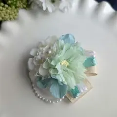 清楚ミントグリーン コサージュ　入園式 入学式 卒園式 卒業式 子供 セレモニー