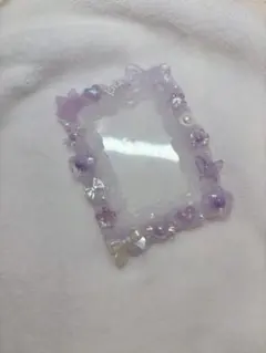 硬貨ケース トレカケース ケースデコ ホイップデコ ハンドメイド クリア 紫