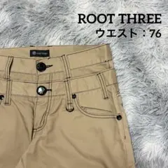 Y2K　ROOT THREE ハーフパンツ ベージュ ウエスト76 ギミックのサムネイル