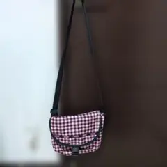 レスポートサック ピンクチェック柄ショルダーバッグ