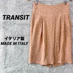 476 トランジット【イタリア製】タイトスカート　ひざ丈　L 総柄　ポケット 春のサムネイル