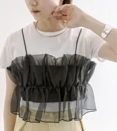 mystic mline シアーギャザービスチェ F / BLK