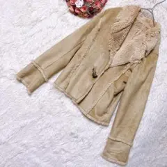 バーゼエヌオボ ムートンコート ジャケット M ベージュ フリース襟 温かい