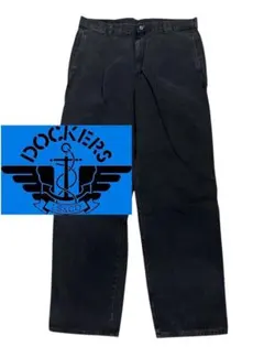 90s DOCKERS ドッカーズ　デニムスラックス　ブラックデニムのサムネイル